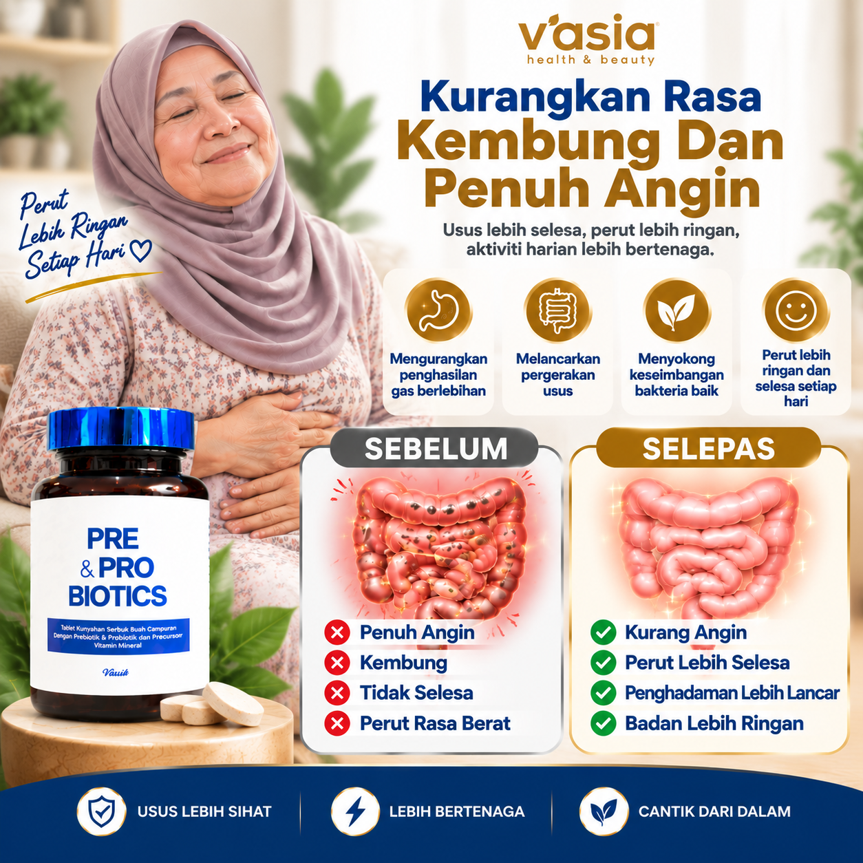 Cara penggunaan V'Asia Pre&Probiotics