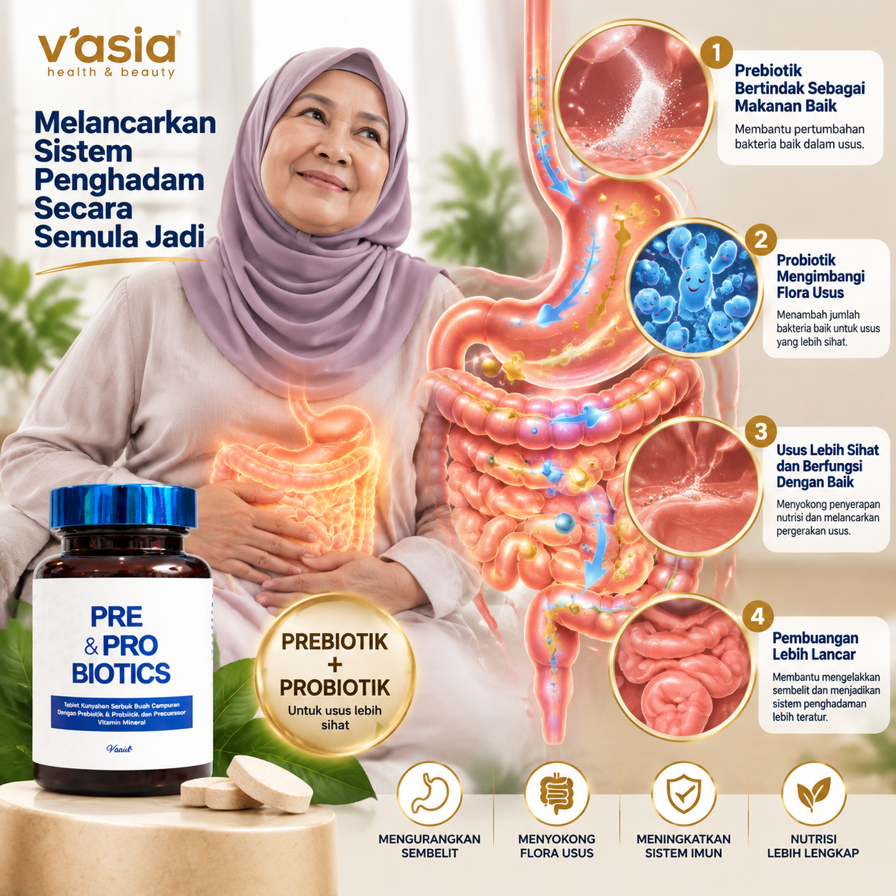 Kelebihan V'Asia Pre&Probiotics